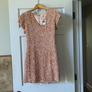 Parker pink beaded mini dress